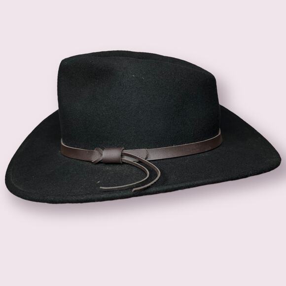 DPC Dorfman Pacific Co Black Wool Fedora Hat - Picture 4 of 5